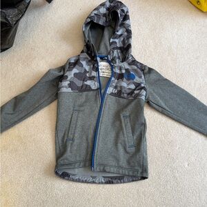 The North Face Kids Gray and Blue Camo Hoodie